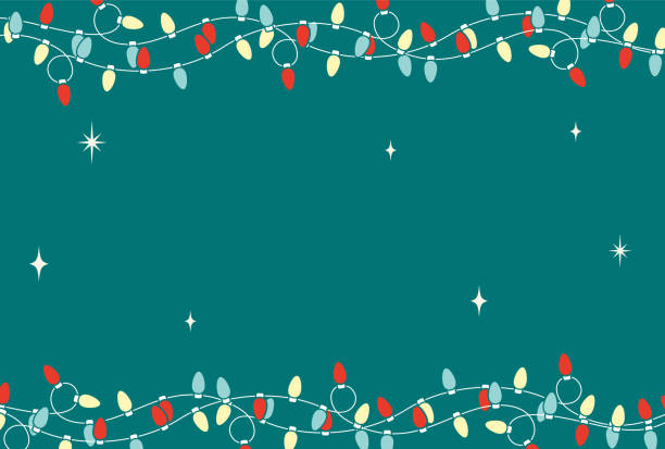 illustrazioni stock, clip art, cartoni animati e icone di tendenza di sfondo vettoriale con luci natalizie per banner, cartoline, volantini, sfondi per social media, ecc. - merry christmas