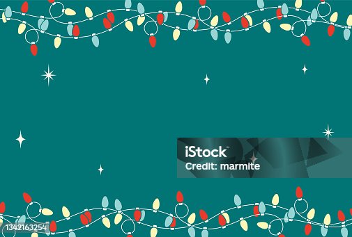 istock vector background with Christmas lights for banners, cards, flyers, social media wallpapers, etc. 1342163254