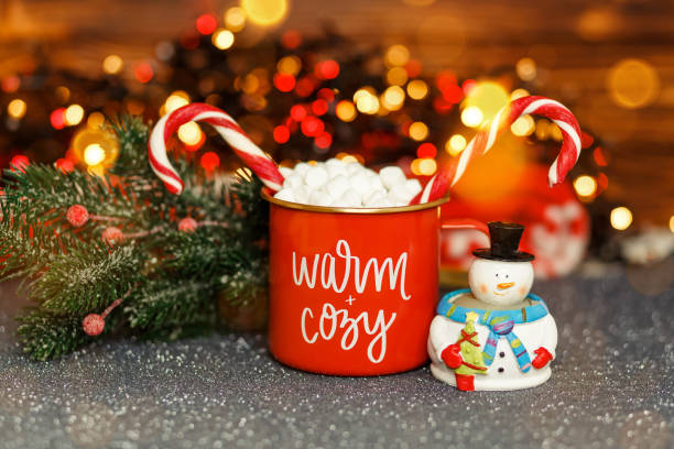 istock Warming winter drink. Hot chocolate with melting marshmallows 1342166825
