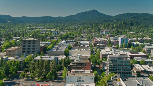 istock Downtown Streets in Eugene, Oregon - Aerial 1342166888