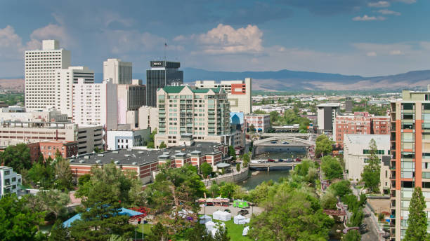 istock Aerial View of Riverfront in Reno, Nevada 1342171247
