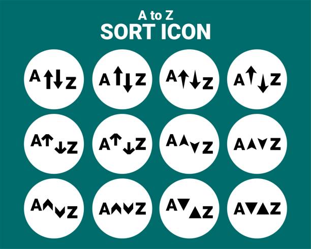 Sort icon vector. Alphabetical order list A to Z Sort icon vector. Alphabetical order list A to Z. Illustration vector assort stock illustrations