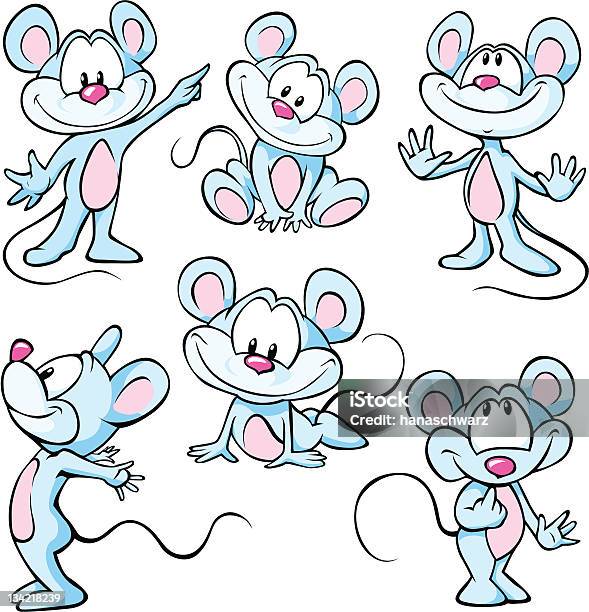 Fofo Mouses - Arte vetorial de stock e mais imagens de Banda desenhada - Produto Artístico - Banda desenhada - Produto Artístico, Ficar de Pé, Rato - Animal