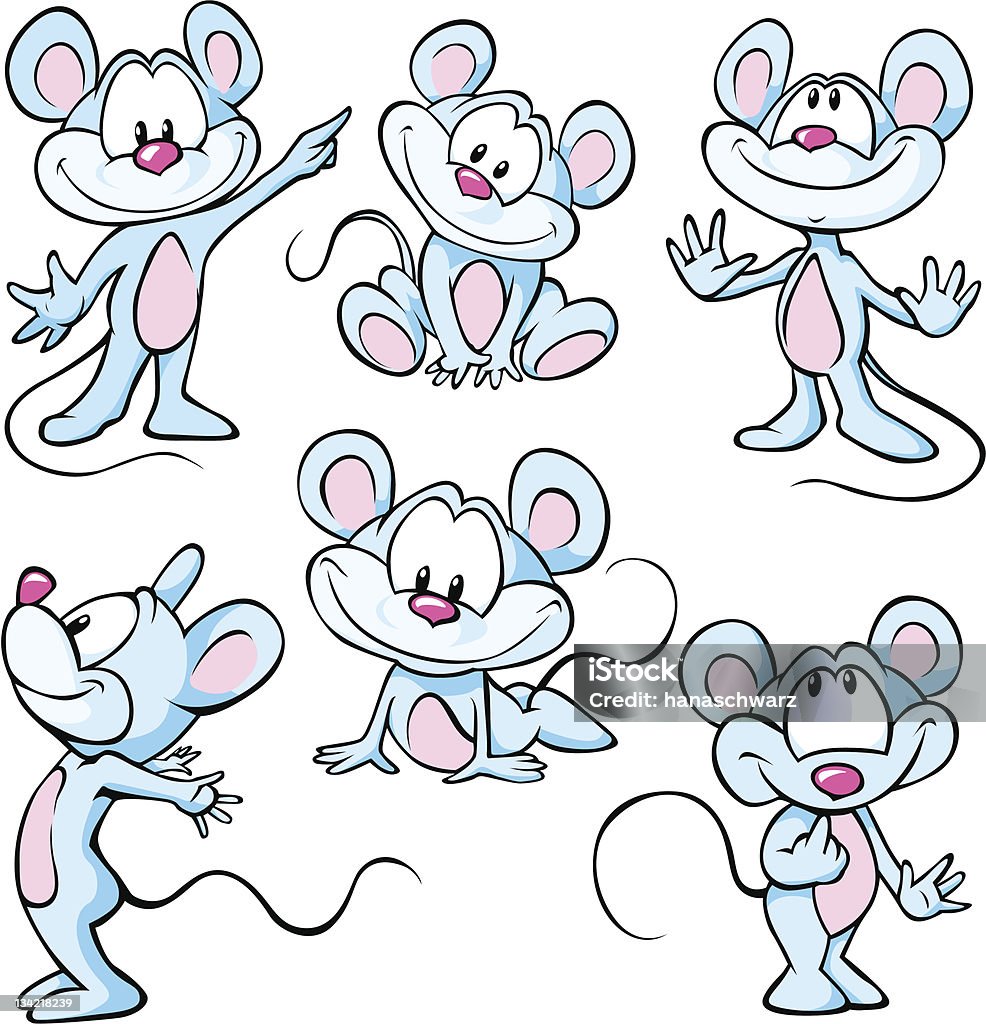 cute mouses cute mouse cartoon in many positions isolated on white background Cartoon stock vector