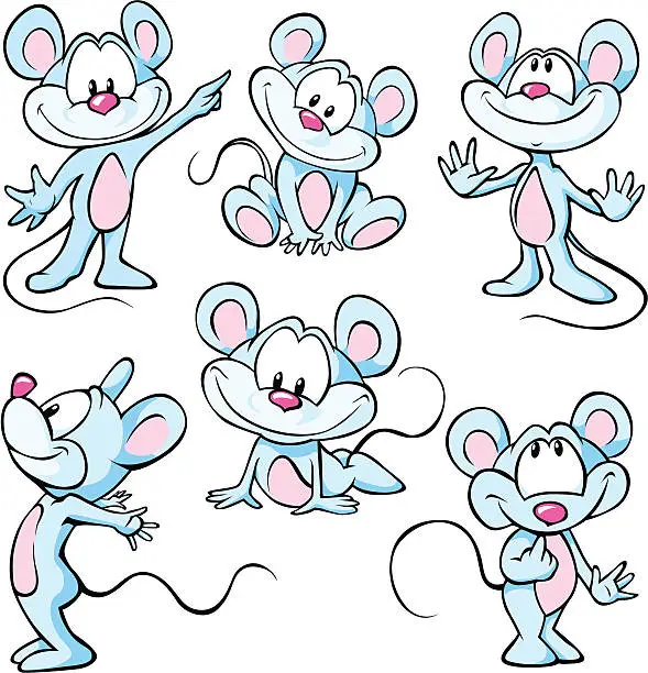 Vector illustration of cute mouses