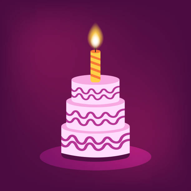 illustrazioni stock, clip art, cartoni animati e icone di tendenza di icona della torta di compleanno - birthday present christmas pink white background