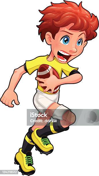 Rugby Player Stock Illustration - Download Image Now - Rugby - Sport, Child, Sports Ball