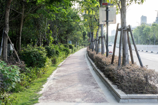 istock Public pedestrian runway in modern city 1342194699