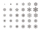 istock pattern of snowflake line icons, vector illustration 1342195024