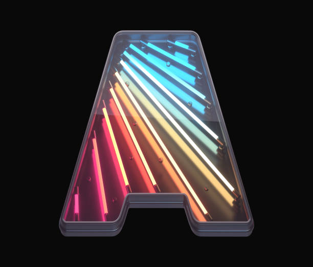 istock Retro neon font. Colorful light. 1342196765