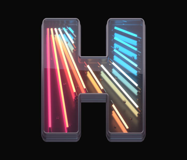 istock Retro neon font. Colorful light. 1342196829