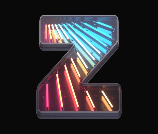 istock Retro neon font. Colorful light. 1342196851