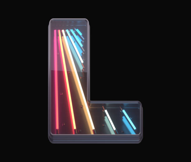 istock Retro neon font. Colorful light. 1342196895
