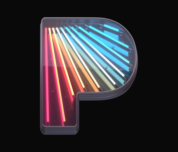istock Retro neon font. Colorful light. 1342196979