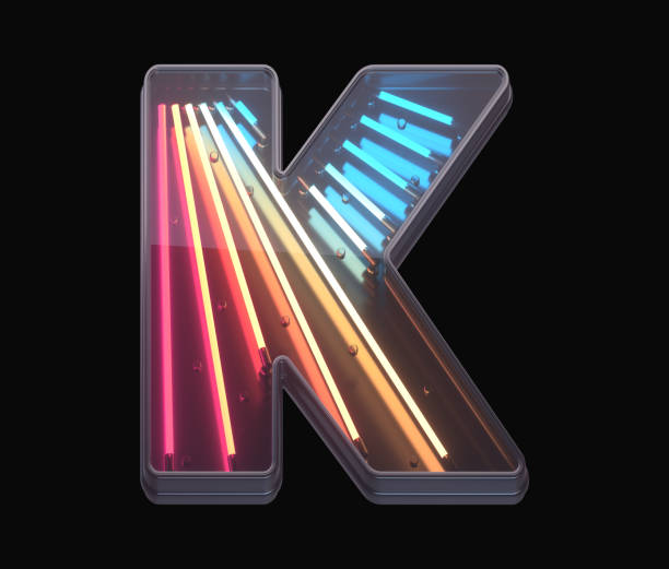 istock Retro neon font. Colorful light. 1342196997