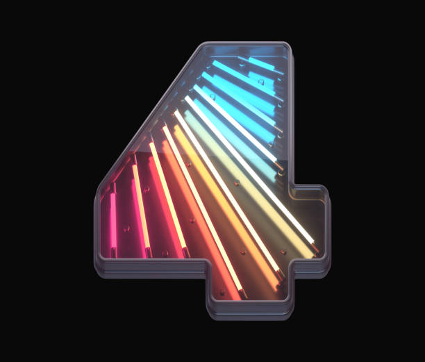 istock Retro neon font. Colorful light. 1342197014