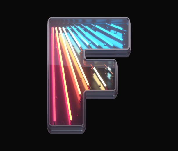 istock Retro neon font. Colorful light. 1342197037