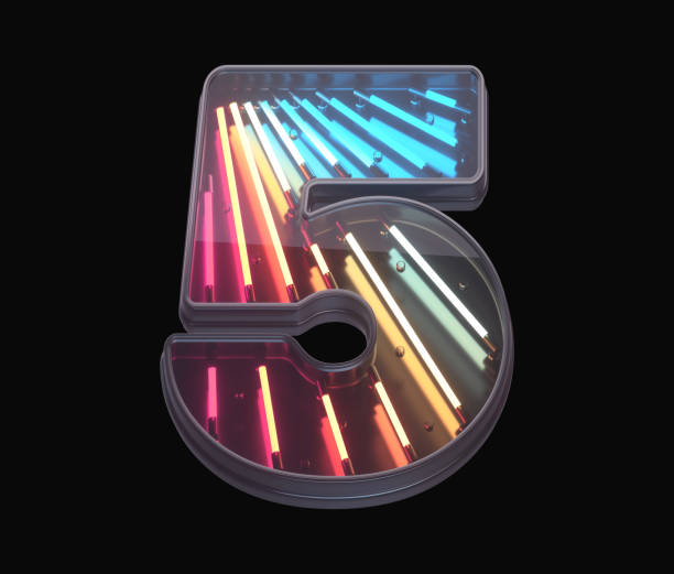 istock Retro neon font. Colorful light. 1342197059