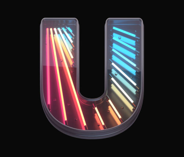 istock Retro neon font. Colorful light. 1342197071