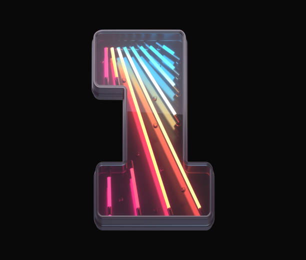 istock Retro neon font. Colorful light. 1342197108