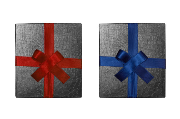 gift box with red and blue ribbon