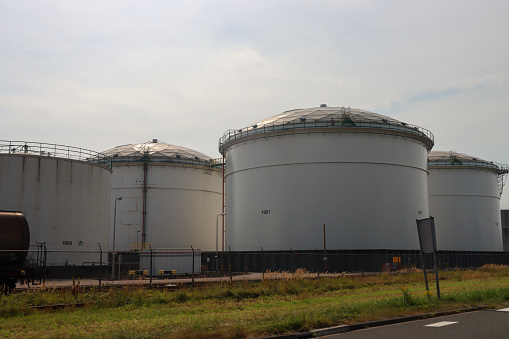 Oil and chemical storage tanks of Vopak in Rotterdam harbor the Netherlands