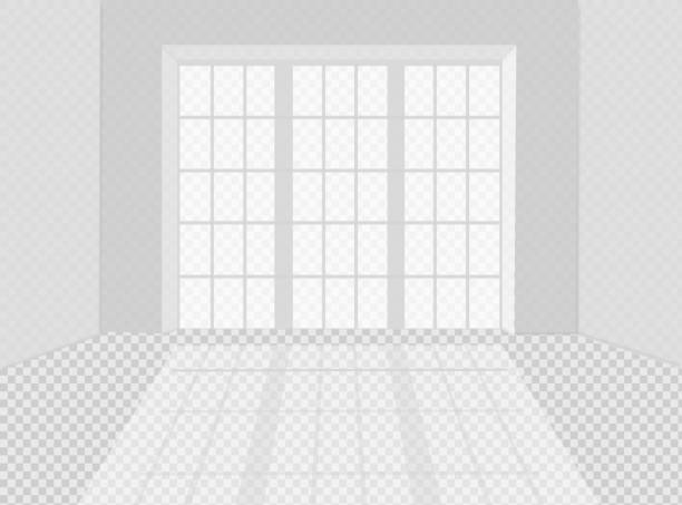 Empty white room with sun light. Vector illustration. Empty white room with sun light.Vector illustration abstract backgrounds architecture sunbeam stock illustrations