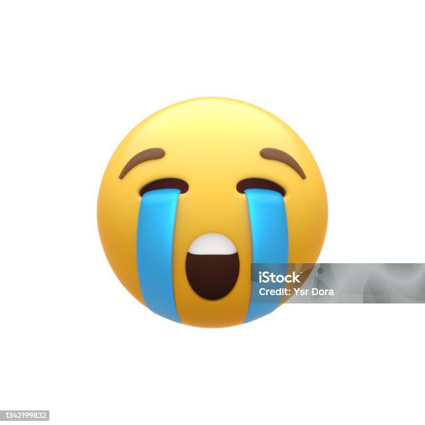 Crying Smiley Face Stock Photo - Download Image Now - Emoticon, Crying, Three Dimensional