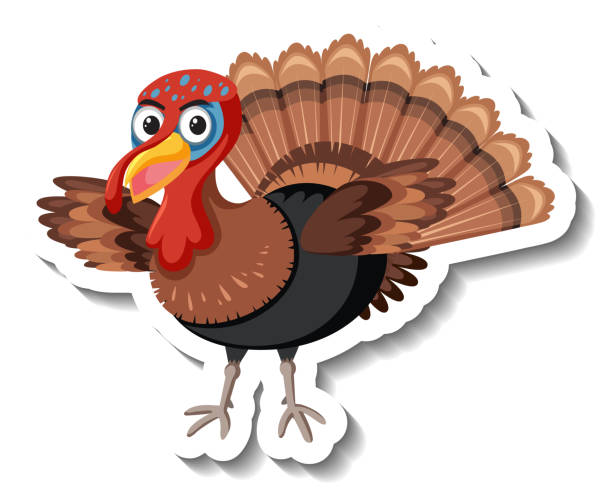 Isolated turkey sticker on white background Isolated turkey sticker on white background illustration thanksgiving live wallpaper stock illustrations
