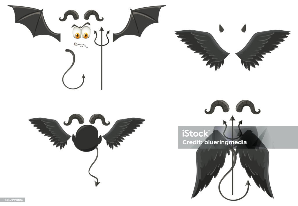 Devil And Angel Design Elements Stock Illustration - Download Image Now ...