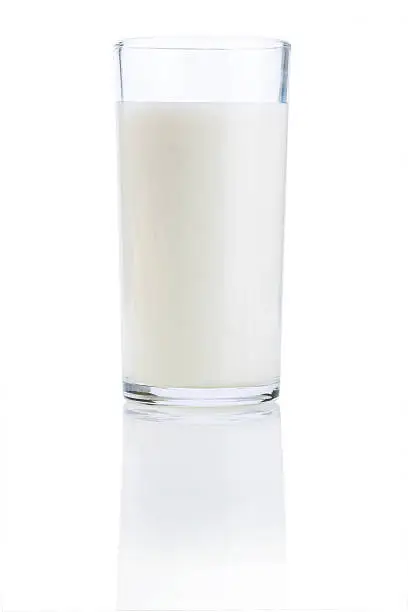 Photo of Glass of fresh milk Isolated on a white background