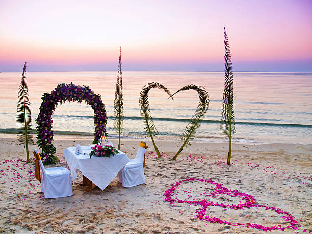 Wedding on a beach stock photo