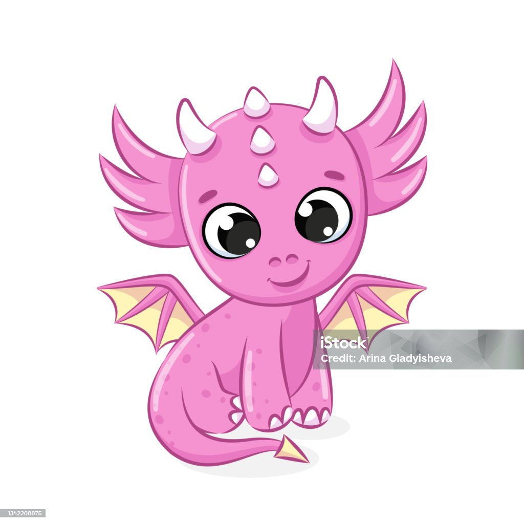 Một Con Rồng Dễ Thương Đang Ngồi Và Mỉm Cười Với Bạn Minh Họa ...