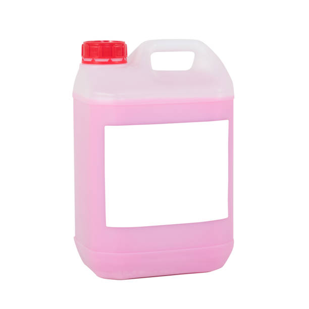 istock White drum with a red cap on a white background with pink liquid 1342208176