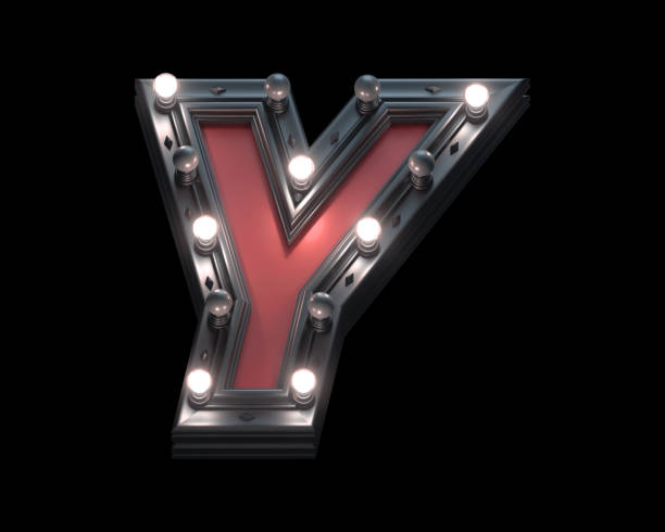 istock Black and red metal lamp light font. 1342208640