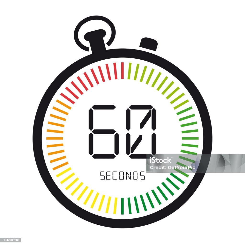 Clock 60 Time And Clock 60 Seconds Vector Illustration Isolated On White ...