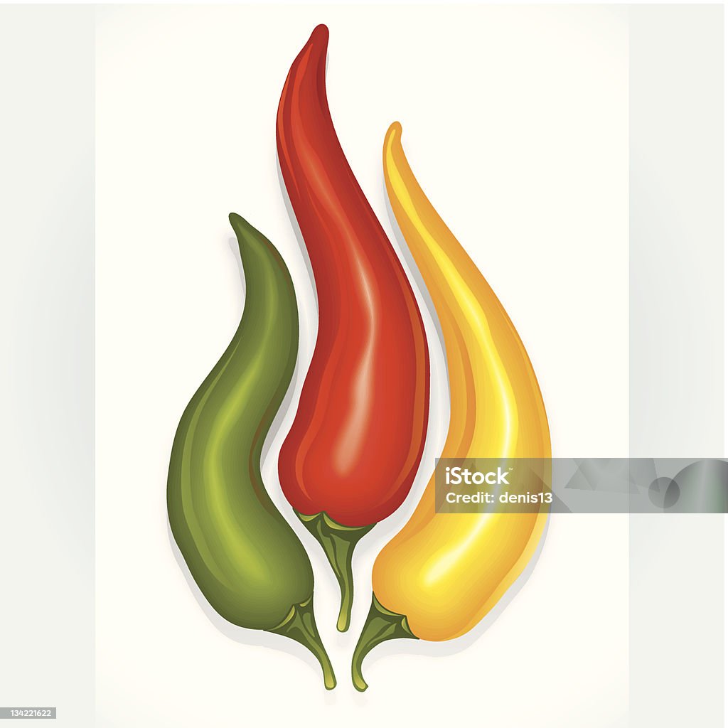 Hot Papryka chili w kształcie Znak ogień - Grafika wektorowa royalty-free (Abstrakcja)