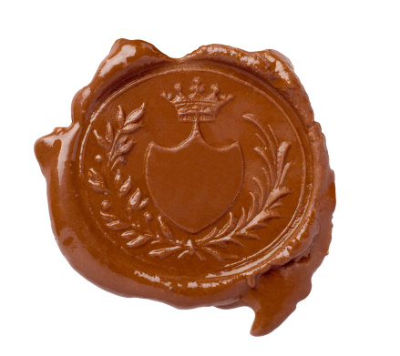 Scan of 1900s wax seal with the double-headed eagle emblem. Original rich texture preserved