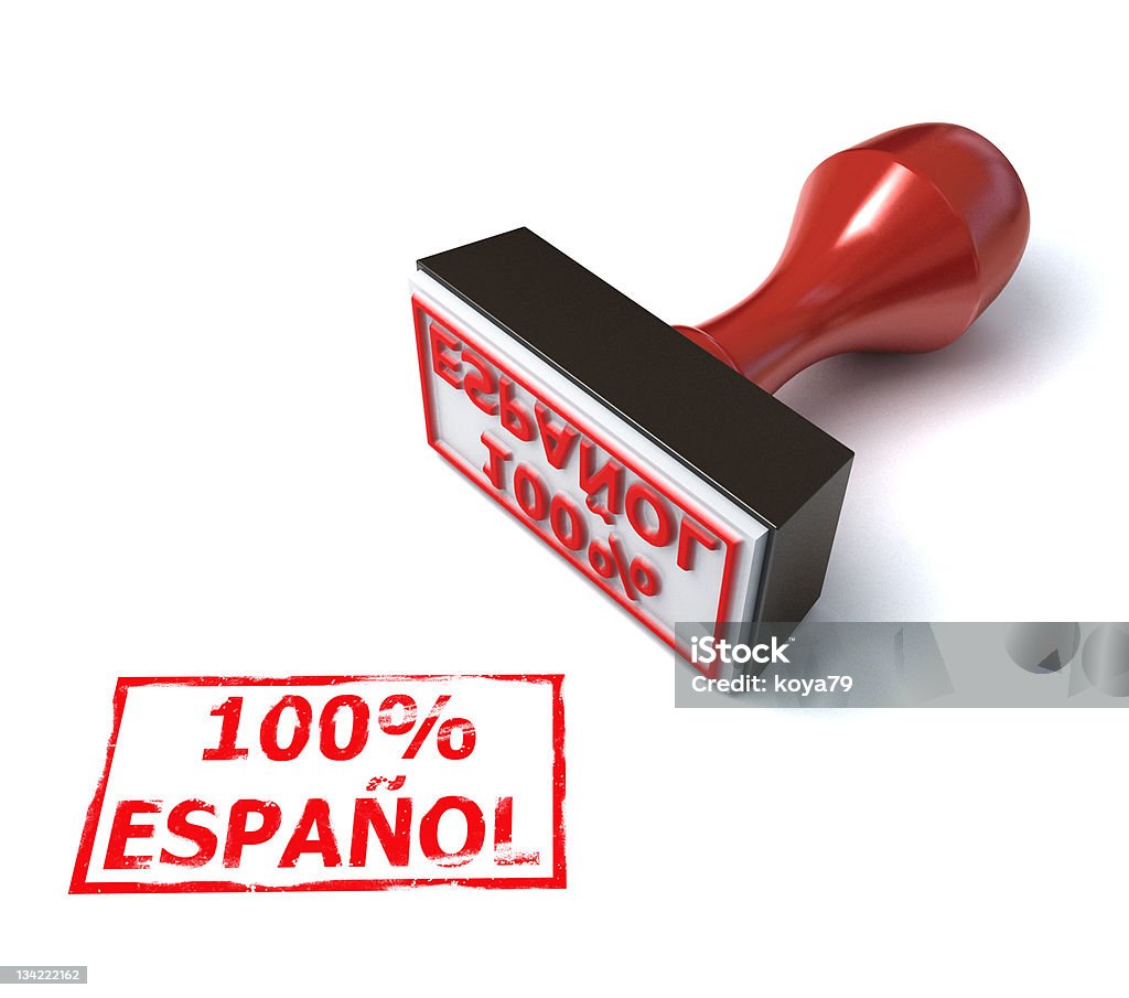 Sto procent pieczęć espanol - Zbiór zdjęć royalty-free (Alfabet)