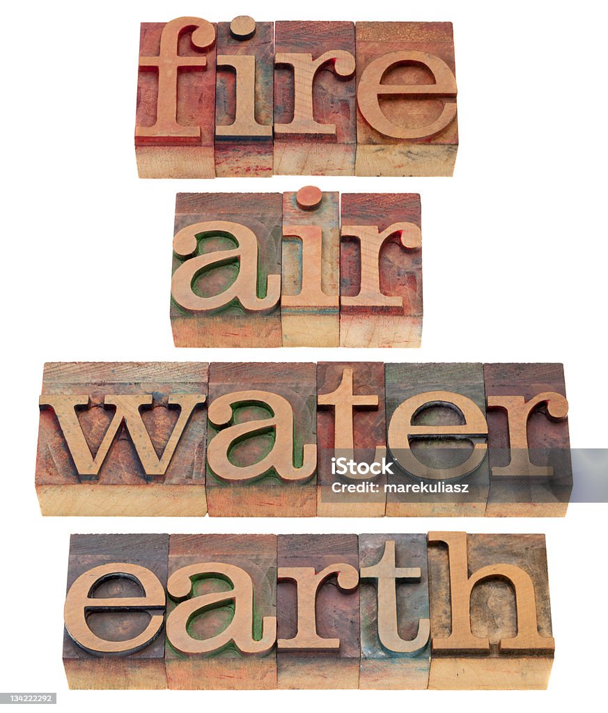 Fogo, Terra, água, ar e - Royalty-free Incêndio Foto de stock
