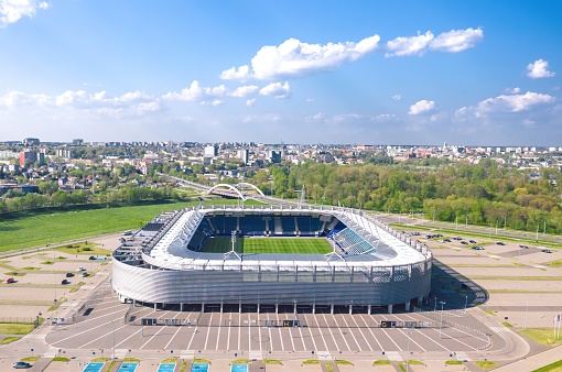 Lublin, Poland - May 2021: Arena Lublin, home for a local football club Motor