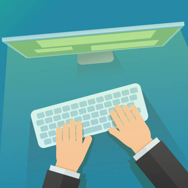 40+ Typing On Laptop Color Background Stock Illustrations, Royalty-Free ...