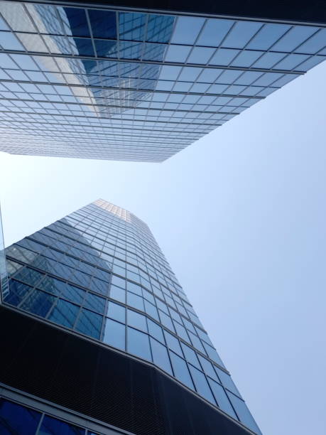 istock two skyscraper towers photographed from below against the blue sky 1342226122