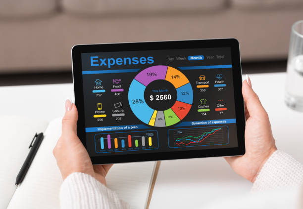 istock Unrecognizable lady working on family budget, using digital tablet 1342226147
