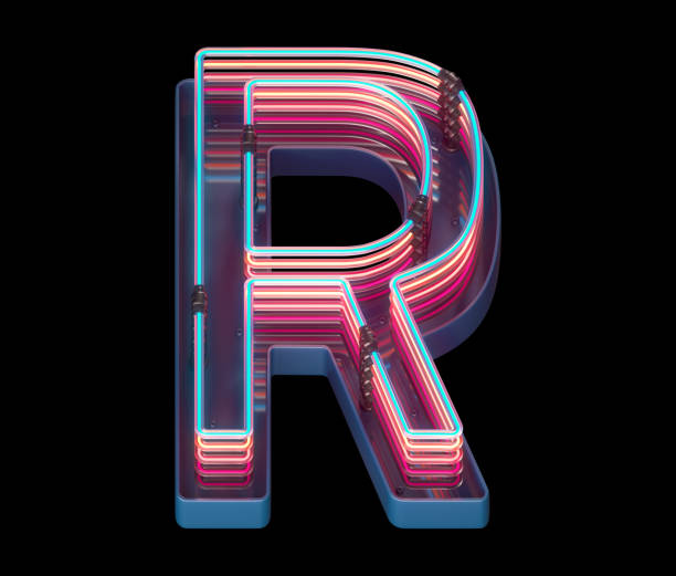 istock Retro colorful style neon font. 1342232189