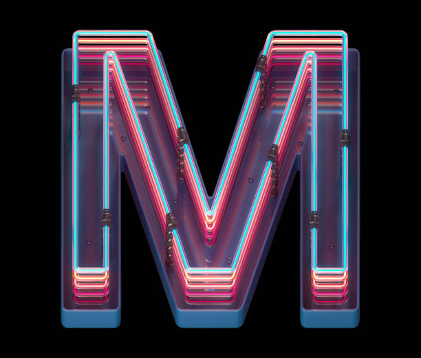 istock Retro colorful style neon font. 1342233007