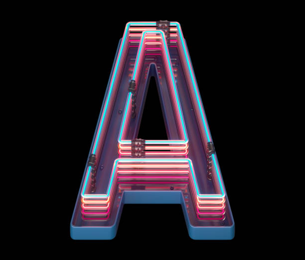 istock Retro colorful style neon font. 1342233029