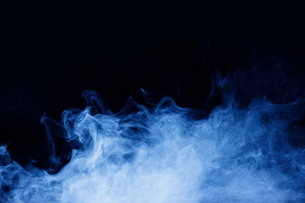istock Abstract white smoke moves on black background. Beautiful swirling smoke. 1342233268