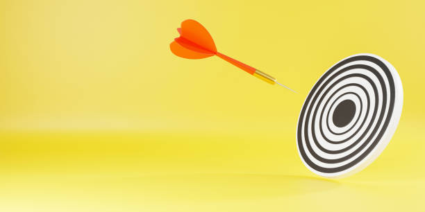 istock Dart arrow hitting to center on bullseye (bull's-eye) dartboard 1342233872