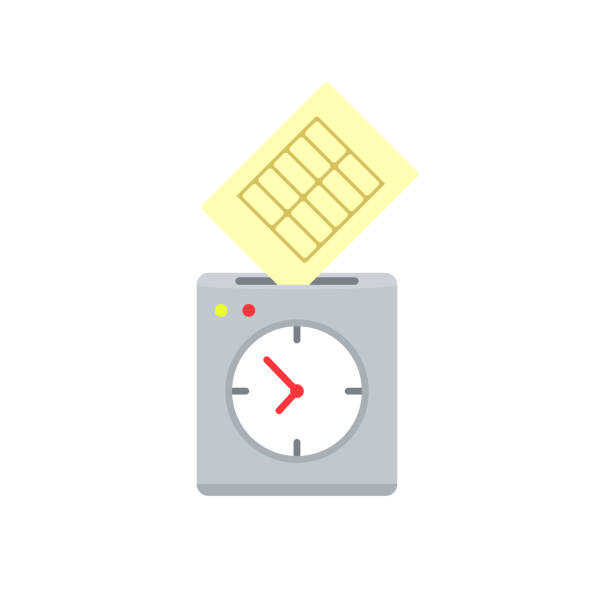 Punch clock icon Punch clock icon. Clipart image isolated on white background punch clock stock illustrations